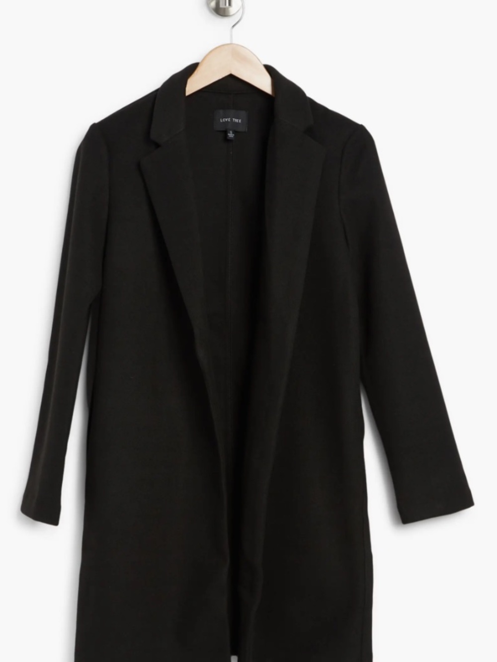 Love Tree Classic Black Wool Coat